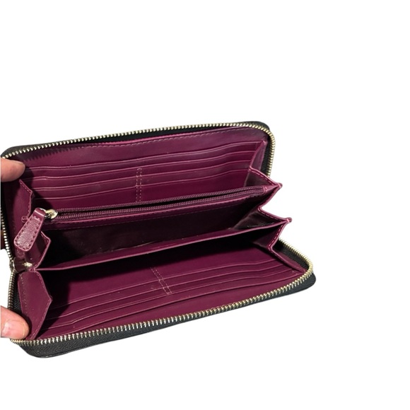 COACH black Leather Wallet with Silver Accents - Picture 4 of 7